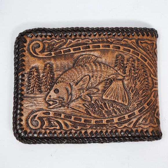 American Vintage Handbags - Vintage Handmade Genuine Leather Dan Fisherman Wallet